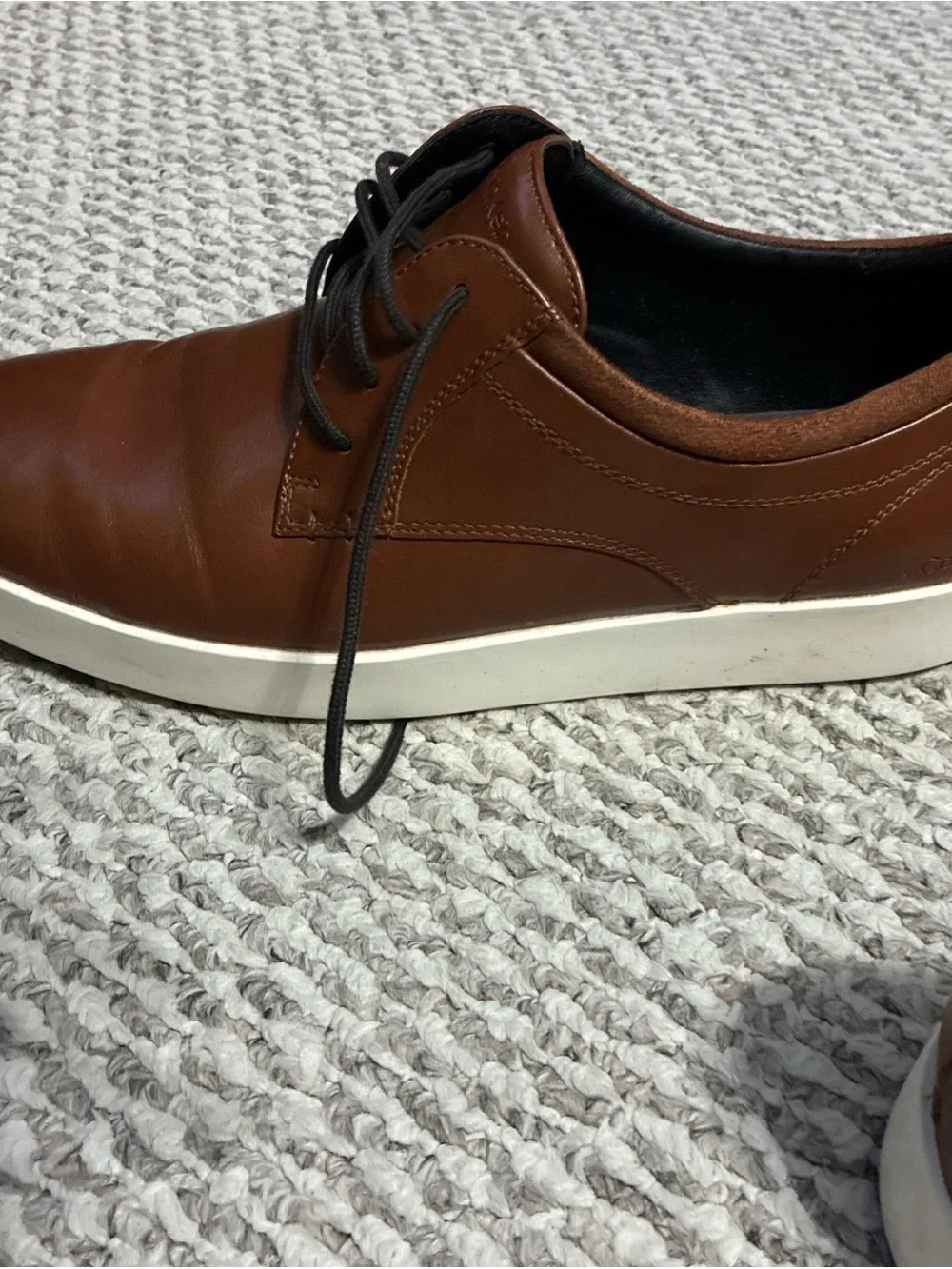 Calvin Klein Men’s Brown Leather Lace-Up shoes size 11